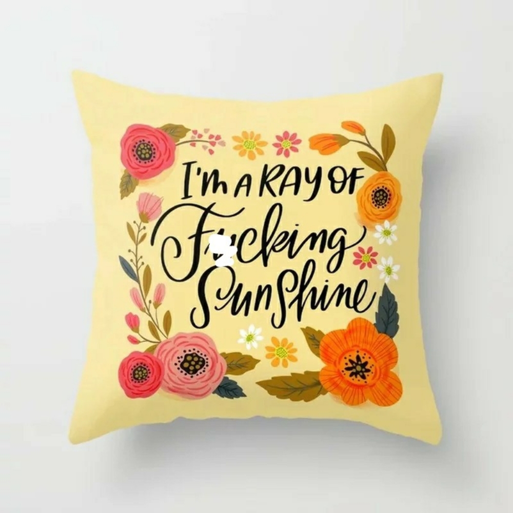 Pretty & Profane Throw Pillow Cover - Sunshine
